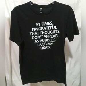 Black Graphic T-Shirt with White Text